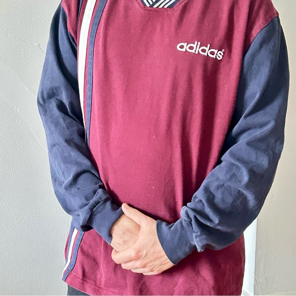 Vintage 90s adidas Made in Canada Long Sleeve Shirt 100% Cotton Men’s M - Picture 8 of 11